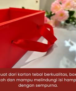 HardBox Aesthetic Box Gift Serbaguna Hampers Hari Raya Kotak Kemasan Tutup Mika Dengan Tali Pita - Gambar 8