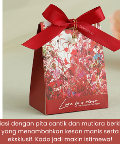 Box Aesthetic Kotak Hadiah Gable Box Bunga Aksesoris Mutiara - Gambar 5
