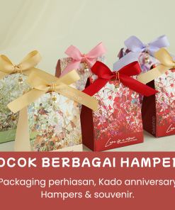 Box Aesthetic Kotak Hadiah Gable Box Bunga Aksesoris Mutiara - Gambar 4