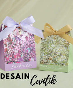 Box Aesthetic Kotak Hadiah Gable Box Bunga Aksesoris Mutiara - Gambar 3