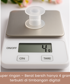 Bobbin Gulungan Tempat Pita Satin Bobin Spool Koker Bulat Plastik Roll Organizer Putih Transparan - Gambar 9