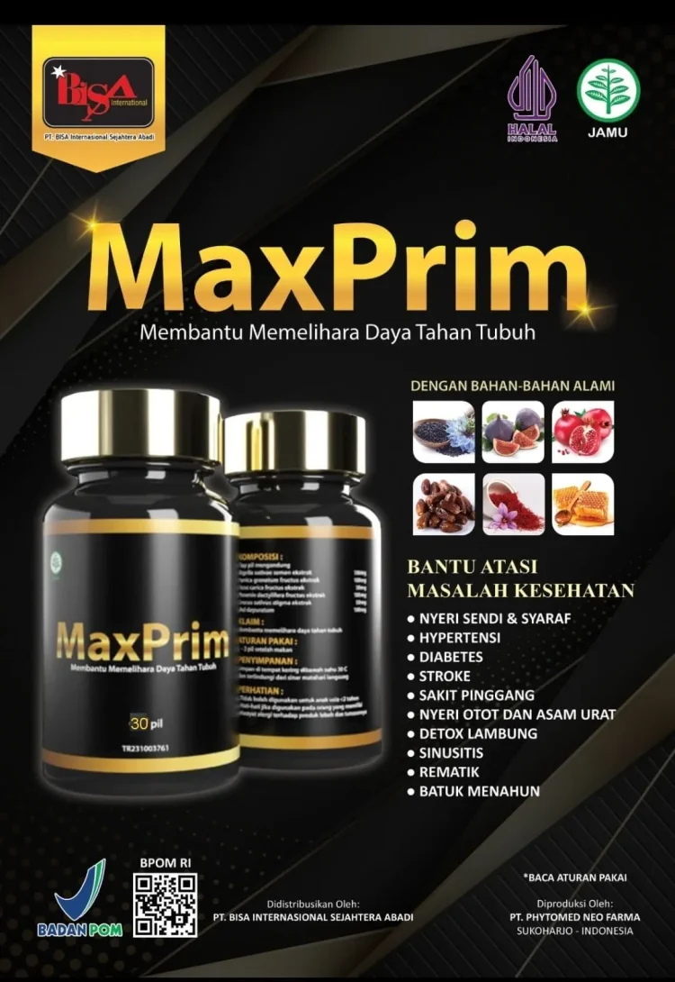 Pil Hitam Kesehatan Herbal Alami Asam Urat Kolesterol Diabetes Stroke Nyeri Sendi MaxPrim BPOM
