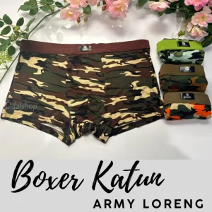 Celana Dalam Boxer Pria Motif Loreng Katun Import Adem