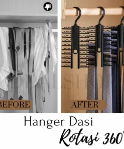 Hanger Rak Gantung Organizer Susun Dasi Scarf Ikat Pinggang Henger Mini Plastik Bisa Diputar 360derajat