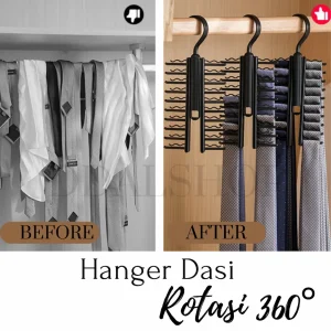 Hanger Rak Gantung Organizer Susun Dasi Scarf Ikat Pinggang Henger Mini Plastik Bisa Diputar 360derajat