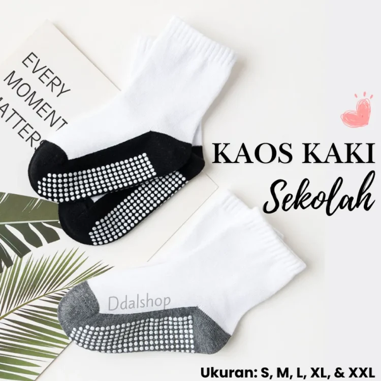 Kaos Kaki Sekolah Anak TK SD laki laki perempuan Anti Slip Bahan Tebal 1-18tahun Minliu Import