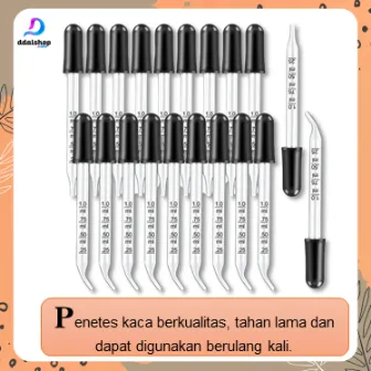 Pipet Kaca Tetes Minyak Essensial Aroma Terapi  Parfum Percobaan Sains 1ml