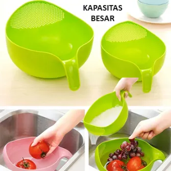 wadah cuci beras sayur buah tempat serbaguna multifungsi fruit vegetables kitchen bowl mangkok dapur