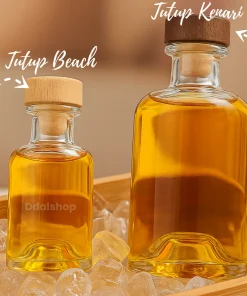 Alternative view of Botol Kaca Tebal Premium 100ml 250ml Botol Minuman Jus, Sirup, Infused Water Tutup Kayu Anti Bocor
