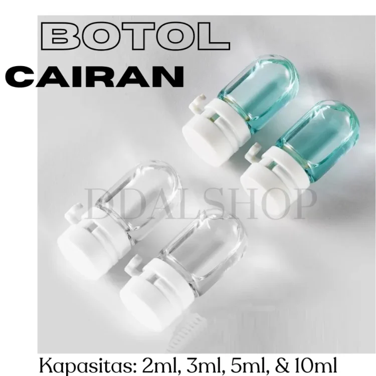 Botol Bohlam Kaca Kosong Travel Bottle Skincare Kosmetik Serum Toner Liquid Medis Refill 2ml 3ml 5ml 10ml