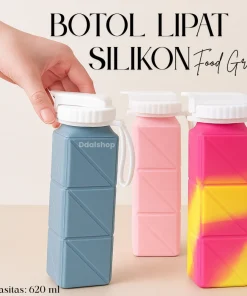 Botol Minum Lipat Silikon 620ml BPA Free Food Grade Portable Anti Bocor Travel Outdoor