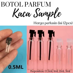 Botol Parfume Mini Kaca Kecil Refill  Tester 0,5ml 1ml 2ml 3ml Tabung Reaksi
