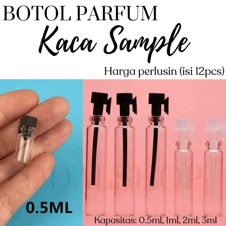 Botol Parfume Mini Kaca Kecil Refill  Tester 0,5ml 1ml 2ml 3ml Tabung Reaksi