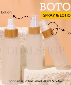 Botol Kaca Spray Cairan Pump Airless Lotion Bottle Refill Aesthetic Travel Size 20ml 30ml 40ml 50ml