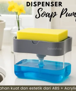 Dispenser sabun cuci piring cair 2 in 1 / holder spon tempat sabun cuci piring untuk peralatan dapur