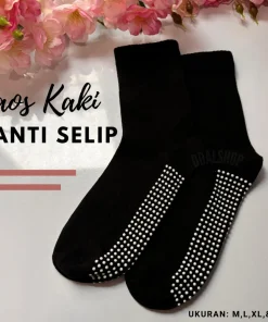 Kaos Kaki Sekolah Anak Laki-laki Perempuan SD SMP Kaus Kaki Hitam Polos Anti Slip Bahan Tebal Minliu