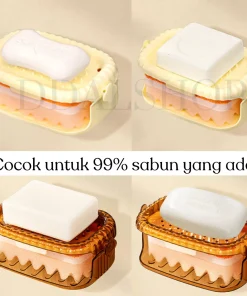 Alternative view of Kotak Wadah Tempat Sabun Batang Aesthetic Double Layer Bathroom Storage Soap Tempel Dinding