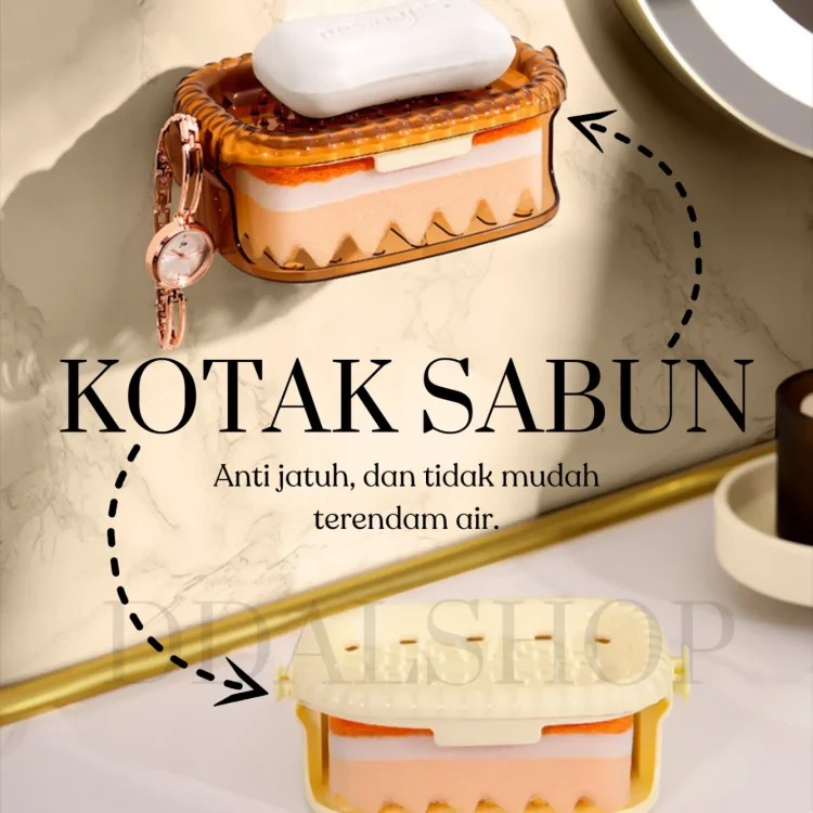 Kotak Wadah Tempat Sabun Batang Aesthetic Double Layer Bathroom Storage Soap Tempel Dinding