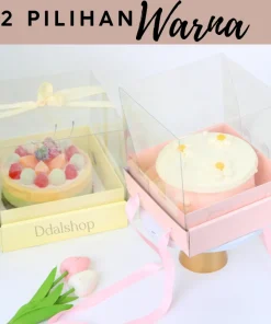 Alternative view of Box Hampers Souvenir Hantaran Mika Plastik Kotak Kue Ulang Tahun Brownies Kemasan Makanan Food Grade