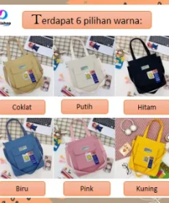 Alternative view of Totebag Kanvas Polos Premium Jinjing Selempang Tote Bag Resleting Multifungsi