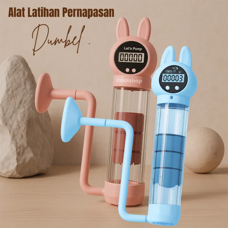 Alat Latihan Pernapasan Digital Counter Portabel – Dumbbell Paru Pintar dengan Penghitung Otomatis & Otot Inti
