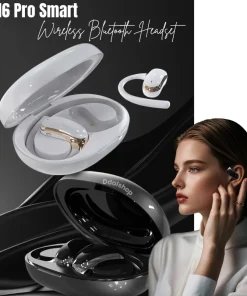 Headset Bluetooth 5.4 A16 Pro TWS Layar Sentuh Pintar Suara Jernih Bass Baterai Awet Auto Connect
