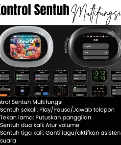 Alternative view of Headset Bluetooth 5.4 A16 Pro TWS Layar Sentuh Pintar Suara Jernih Bass Baterai Awet Auto Connect