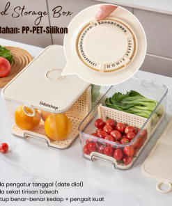 Kotak Penyimpanan Makanan Storage Buah Sayur Box Kulkas Anti Bau Kedap Udara Bahan PP PET Silikon Food Grade