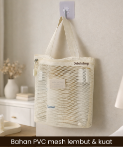 Alternative view of Tas Kosmetik Jaring Mesh Transparan Premium | Makeup Skincare Perlengkapan Mandi Bag Travel PVC Anti Lembap