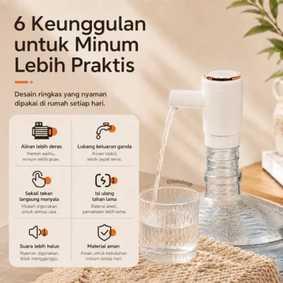 Pompa galon elektrik dengan pengisian Type-C