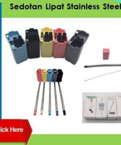2019 Sedotan straw Stainless Steel Lipat Portable Reusable terlaris - Foto 2