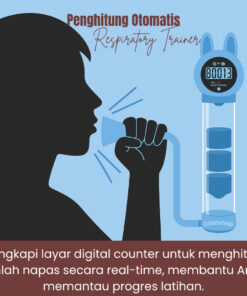 Alat Latihan Pernapasan Digital Counter Portabel – Dumbbell Paru Pintar dengan Penghitung Otomatis & Otot Inti - Foto 2