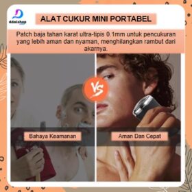 Alat Mesin Cukur Jenggot Kumis Elektrik Mini Portable Pisau Electric Shaver USB Rechargeable - Foto 3