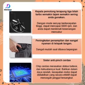 Alat Mesin Cukur Jenggot Kumis Elektrik Mini Portable Pisau Electric Shaver USB Rechargeable - Foto 5
