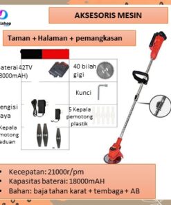 alat pemotong rumput elektrik tanpa kabel portable mesin potong rumput listrik - Foto 2