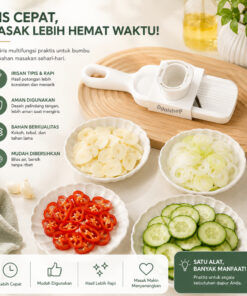 Alat Pengiris Bawang Putih Merah Garlic Cutter Mini Parutan Manual Baja Tahan Karat - Foto 2