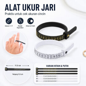 Alat Pengukur Jari Meteran Ukur Jari Cincin Bahan Plastik Dapat Digunakan Kembali Universal - Foto 1