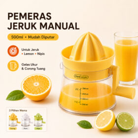Alat Peras Jeruk Manual 500ml Hand Juicer Pemeras Lemon Jeruk Nipis Dengan Gelas Ukur Takar - Foto 1