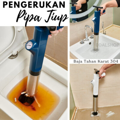 Alat Sedot WC Mampet Anti Sumbat Saluran Wastafel Pompa Booster Pendorong Pump Toilet 120Bar - Foto 1
