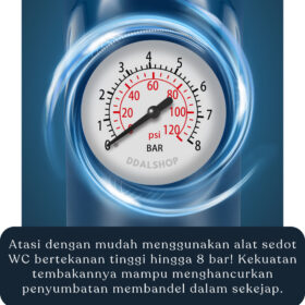 Alat Sedot WC Mampet Anti Sumbat Saluran Wastafel Pompa Booster Pendorong Pump Toilet 120Bar - Foto 2