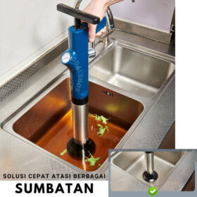 Alat Sedot WC Mampet Anti Sumbat Saluran Wastafel Pompa Booster Pendorong Pump Toilet 120Bar - Foto 9