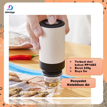Alat Vakum Makanan Frozen Multifungsi Vacum Baju Vacuum Travel Bag Pompa Bola USB Charger Portable - Foto 4