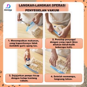 Alat Vakum Makanan Frozen Multifungsi Vacum Baju Vacuum Travel Bag Pompa Bola USB Charger Portable - Foto 7