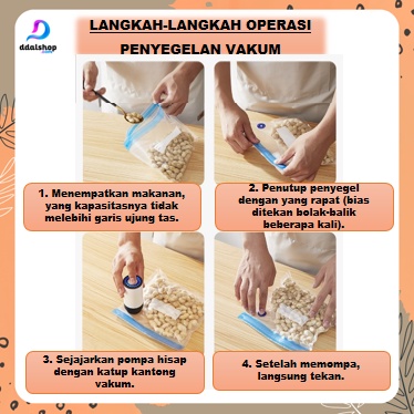 Alat Vakum Makanan Frozen Multifungsi Vacum Baju Vacuum Travel Bag Pompa Bola USB Charger Portable - Foto 7