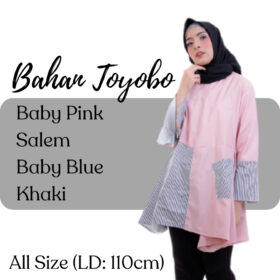 Baju Atasan Wanita Blouse Tunik Pakaian Perempuan Lengan Panjang Bahan Toyobo Premium All Size - Foto 4