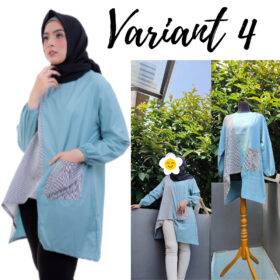 Baju Atasan Wanita Blouse Tunik Pakaian Perempuan Lengan Panjang Bahan Toyobo Premium All Size - Foto 9