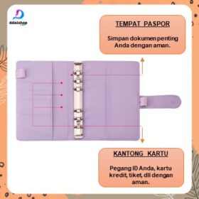 Binder A6 Buku Agenda Notebook Motif Marmer Warna-warni Exclusive Zipper Bahan PU Leather - Foto 3