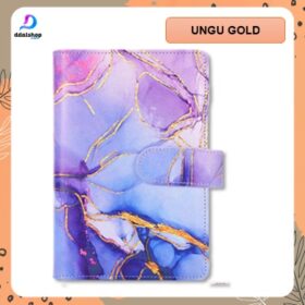 Binder A6 Buku Agenda Notebook Motif Marmer Warna-warni Exclusive Zipper Bahan PU Leather - Foto 7
