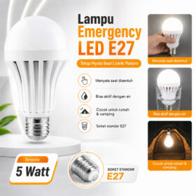 Bola Lampu Emergency Led Darurat Mati Lamp Konduktif Grafena Eksperimen Uji Serat 5 Watt - Foto 1