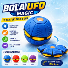 Bola Ufo Magic Ball Mainan Terbang Ajaib Interaktif Lampu LED Kelap Kelip musik Bola Injak Viral - Foto 1